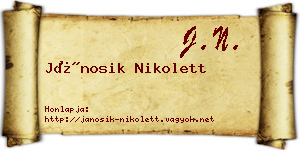 Jánosik Nikolett névjegykártya