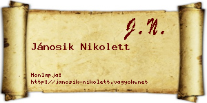 Jánosik Nikolett névjegykártya